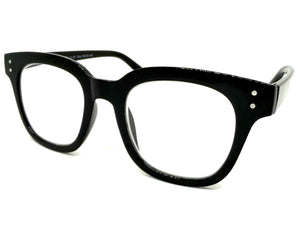 Classic Elegant Vintage Retro Style READING GLASSES READERS Black Frame - Lens Strength +2.50