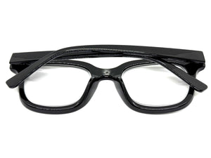 Classic Elegant Vintage Retro Style READING GLASSES READERS Black Frame - Lens Strength +2.50