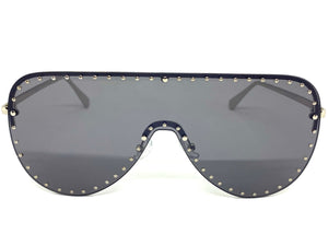 Oversized Exaggerated Modern Retro Style SUNGLASSES Large Silver Frame 2292