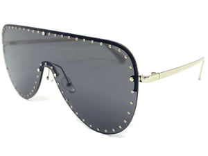 Oversized Exaggerated Modern Retro Style SUNGLASSES Large Silver Frame 2292