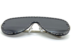 Oversized Exaggerated Modern Retro Style SUNGLASSES Large Silver Frame 2292