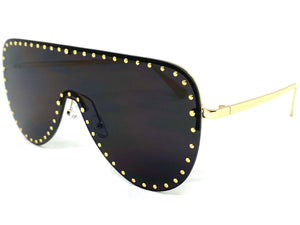 Oversized Exaggerated Modern Retro Style SUNGLASSES Large Gold Frame 2292