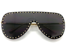 Oversized Exaggerated Modern Retro Style SUNGLASSES Large Gold Frame 2292