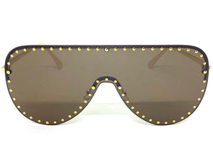 Oversized Exaggerated Modern Retro Style SUNGLASSES Large Gold Frame 2292