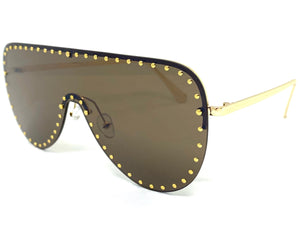 Oversized Exaggerated Modern Retro Style SUNGLASSES Large Gold Frame 2292