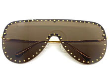 Oversized Exaggerated Modern Retro Style SUNGLASSES Large Gold Frame 2292