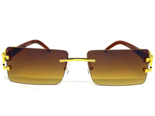 Classy Elegant Sophisticated Luxury Hip Hop Style SUNGLASSES Gold & Wooden Frame E0961