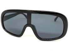 Oversized Exaggerated Modern Rerto Shield Style SUNGLASSES Large Black Frame 7290