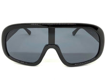 Oversized Exaggerated Modern Rerto Shield Style SUNGLASSES Large Black Frame 7290
