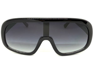 Oversized Exaggerated Modern Rerto Shield Style SUNGLASSES Large Black Frame 7290