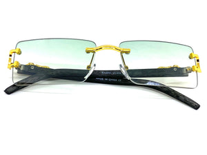 Classy Elegant Sophisticated Luxury Hip Hop Style SUNGLASSES Gold & Wooden Frame E0961