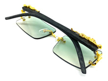 Classy Elegant Sophisticated Luxury Hip Hop Style SUNGLASSES Gold & Wooden Frame E0961