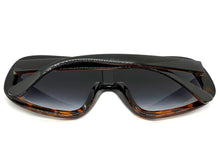 Oversized Exaggerated Modern Rerto Shield Style SUNGLASSES Large Black Frame 7290