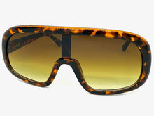 Oversized Exaggerated Modern Rerto Shield Style SUNGLASSES Large Tortoise Frame 7290