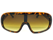 Oversized Exaggerated Modern Rerto Shield Style SUNGLASSES Large Tortoise Frame 7290