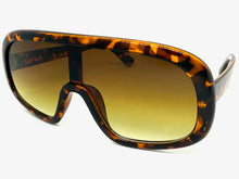 Oversized Exaggerated Modern Rerto Shield Style SUNGLASSES Large Tortoise Frame 7290