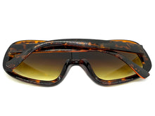 Oversized Exaggerated Modern Rerto Shield Style SUNGLASSES Large Tortoise Frame 7290