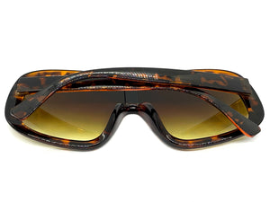 Oversized Exaggerated Modern Rerto Shield Style SUNGLASSES Large Tortoise Frame 7290