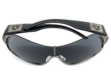 Classic Contemporary Modern Wrap Shield Style SUNGLASSES Sleek Gunmetal Frame 3410