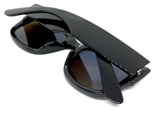 Classic Vintage Retro Style SUNGLASSES Thick Square Black Frame 6034