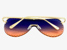 Oversized Exaggerated Modern Retro Style SUNGLASSES Large Gold Frame 2292