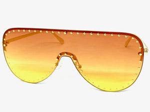 Oversized Exaggerated Modern Retro Style SUNGLASSES Large Gold Frame 2292