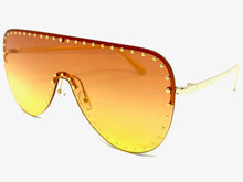 Oversized Exaggerated Modern Retro Style SUNGLASSES Large Gold Frame 2292