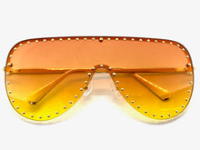 Oversized Exaggerated Modern Retro Style SUNGLASSES Large Gold Frame 2292