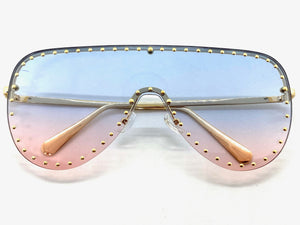 Oversized Exaggerated Modern Retro Style SUNGLASSES Large Gold Frame 2292