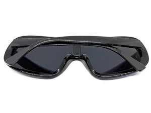 Oversized Exaggerated Modern Rerto Shield Style SUNGLASSES Large Black Frame 7290