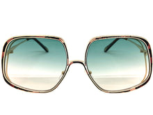 Exaggerated Classic Vintage Retro Style SUNGLASSES Square Gold Frame 2312