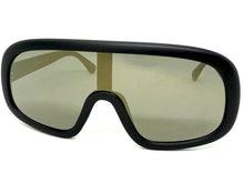 Oversized Exaggerated Modern Rerto Shield Style SUNGLASSES Large Black Frame 7290