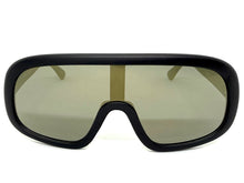 Oversized Exaggerated Modern Rerto Shield Style SUNGLASSES Large Black Frame 7290