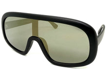 Oversized Exaggerated Modern Rerto Shield Style SUNGLASSES Large Black Frame 7290