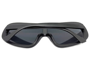 Oversized Exaggerated Modern Rerto Shield Style SUNGLASSES Large Black Frame 7290