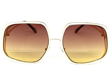 Exaggerated Classic Vintage Retro Style SUNGLASSES Square Gold Frame 2312