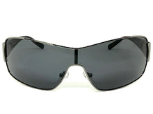 Classic Contemporary Modern Wrap Shield Style SUNGLASSES Sleek Gunmetal Frame 3396