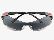 Classic Contemporary Modern Wrap Shield Style SUNGLASSES Sleek Gunmetal Frame 3396