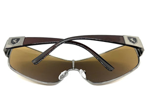 Classic Contemporary Modern Wrap Shield Style SUNGLASSES Sleek Gunmetal Frame 3396