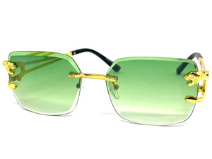 Men's Classy Elegant Luxury Modern Retro Style SUNGLASSES Rimless Gold Frame E0934