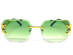 Men's Classy Elegant Luxury Modern Retro Style SUNGLASSES Rimless Gold Frame E0934