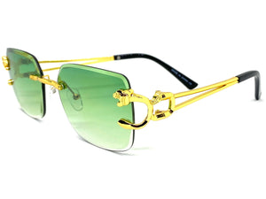 Men's Classy Elegant Luxury Modern Retro Style SUNGLASSES Rimless Gold Frame E0934