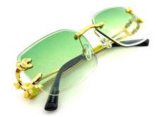 Men's Classy Elegant Luxury Modern Retro Style SUNGLASSES Rimless Gold Frame E0934
