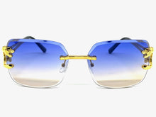 Men's Classy Elegant Luxury Modern Retro Style SUNGLASSES Rimless Gold Frame E0934