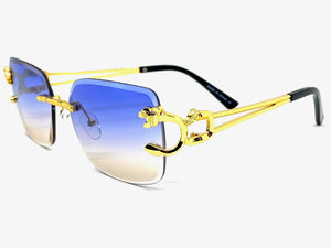 Men's Classy Elegant Luxury Modern Retro Style SUNGLASSES Rimless Gold Frame E0934