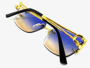 Men's Classy Elegant Luxury Modern Retro Style SUNGLASSES Rimless Gold Frame E0934