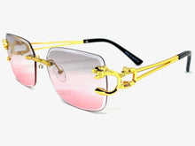 Men's Classy Elegant Luxury Modern Retro Style SUNGLASSES Rimless Gold Frame E0934