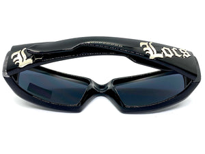 Classic Hardcore Biker Gangster Style LOCS SUNGLASSES Black Frame Dark Lens 9052