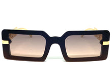 Classy Contemporary Modern Style SUNGLASSES Black & Gold Frame E1972