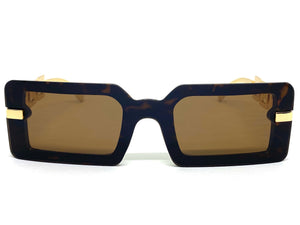 Classy Contemporary Modern Style SUNGLASSES Tortoise & Gold Frame E1972